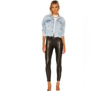 SPANX Faux Leather Black‎ Skinny Leggings Pants Rayon Blend 20282R 25674 SMALL/P